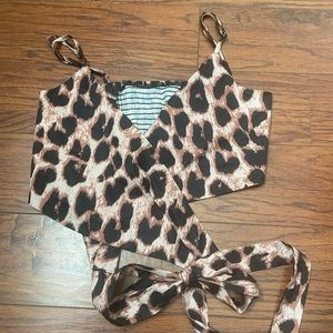 Cheetah print wrap top